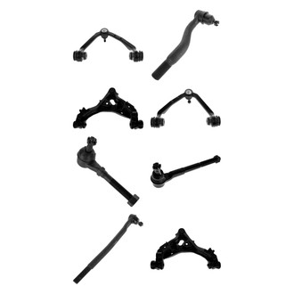 TRQ® - Front Lower and Upper Control Arm with Ball Joint and Tie Rod End Kit