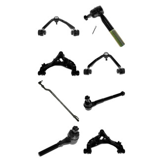 TRQ® - Front Lower and Upper Control Arm with Ball Joint and Tie Rod End Kit