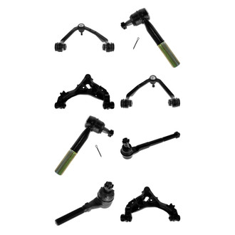 TRQ® - Front Lower and Upper Control Arm with Ball Joint and Tie Rod End Kit