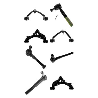 TRQ® - Front Lower and Upper Control Arm with Ball Joint and Tie Rod End Kit
