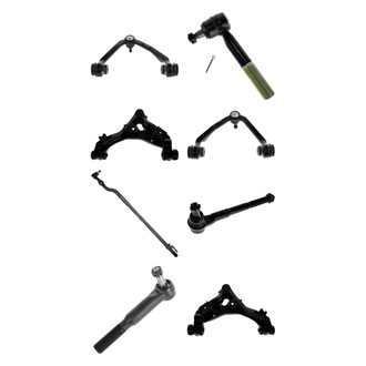 TRQ® - Front Lower and Upper Control Arm with Ball Joint and Tie Rod End Kit