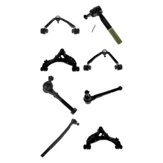 TRQ® - Front Lower and Upper Control Arm with Ball Joint and Tie Rod End Kit