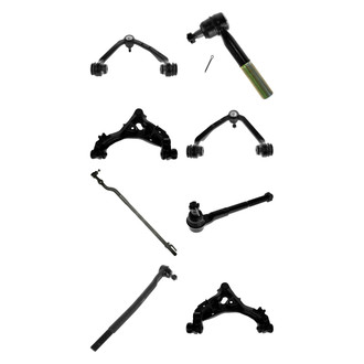 TRQ® - Front Lower and Upper Control Arm with Ball Joint and Tie Rod End Kit