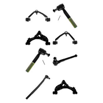 TRQ® - Front Lower and Upper Control Arm with Ball Joint and Tie Rod End Kit