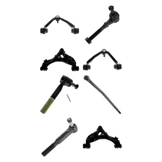 TRQ® - Front Lower and Upper Control Arm with Ball Joint and Tie Rod End Kit