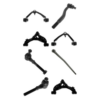 TRQ® - Front Lower and Upper Control Arm with Ball Joint and Tie Rod End Kit