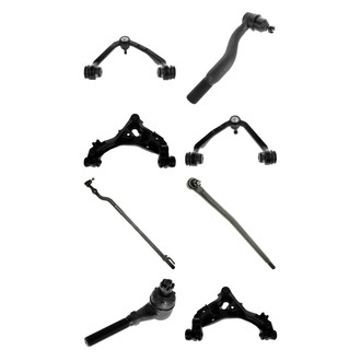 TRQ® - Front Lower and Upper Control Arm with Ball Joint and Tie Rod End Kit