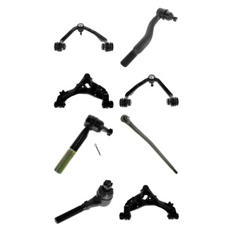 TRQ® - Front Lower and Upper Control Arm with Ball Joint and Tie Rod End Kit