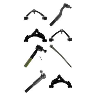 TRQ® - Front Lower and Upper Control Arm with Ball Joint and Tie Rod End Kit