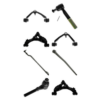 TRQ® - Front Lower and Upper Control Arm with Ball Joint and Tie Rod End Kit