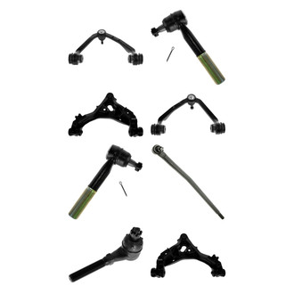 TRQ® - Front Lower and Upper Control Arm with Ball Joint and Tie Rod End Kit