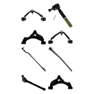 TRQ® - Front Lower and Upper Control Arm with Ball Joint and Tie Rod End Kit