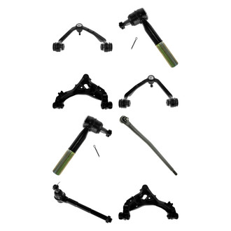 TRQ® - Front Lower and Upper Control Arm with Ball Joint and Tie Rod End Kit