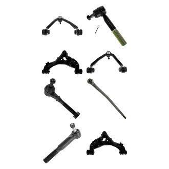 TRQ® - Front Lower and Upper Control Arm with Ball Joint and Tie Rod End Kit