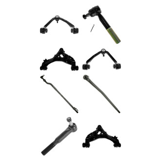 TRQ® - Front Lower and Upper Control Arm with Ball Joint and Tie Rod End Kit