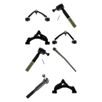 TRQ® - Front Lower and Upper Control Arm with Ball Joint and Tie Rod End Kit