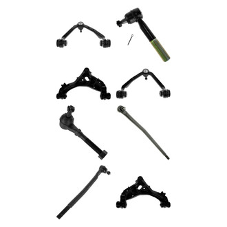 TRQ® - Front Lower and Upper Control Arm with Ball Joint and Tie Rod End Kit