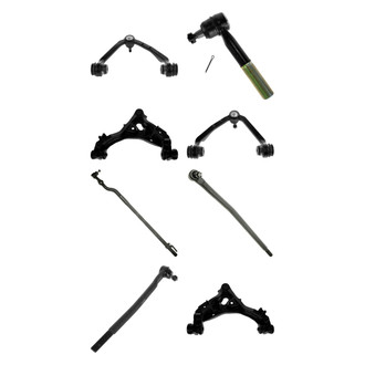 TRQ® - Front Lower and Upper Control Arm with Ball Joint and Tie Rod End Kit