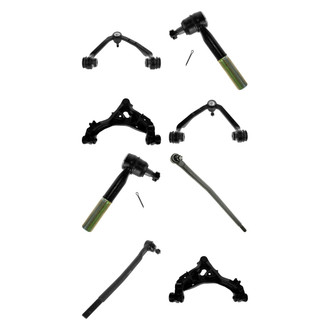 TRQ® - Front Lower and Upper Control Arm with Ball Joint and Tie Rod End Kit