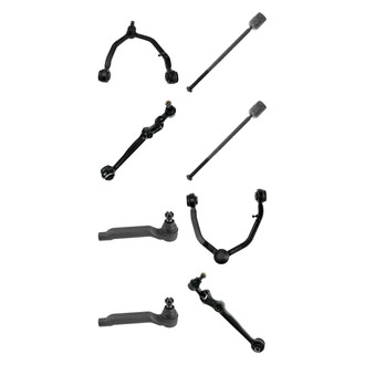 TRQ® - Front Lower and Upper Control Arm with Ball Joint and Tie Rod End Kit