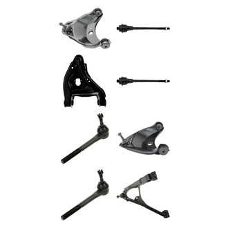 TRQ® - Front Lower and Upper Control Arm with Ball Joint and Tie Rod End Kit