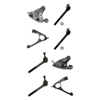 TRQ® - Front Lower and Upper Control Arm with Ball Joint and Tie Rod End Kit