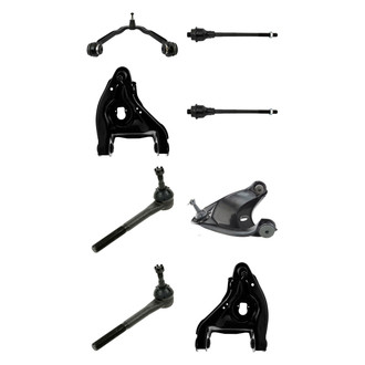 TRQ® - Front Lower and Upper Control Arm with Ball Joint and Tie Rod End Kit