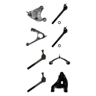 TRQ® - Front Lower and Upper Control Arm with Ball Joint and Tie Rod End Kit