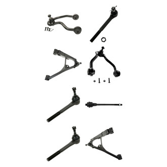 TRQ® - Front Lower and Upper Control Arm with Ball Joint and Tie Rod End Kit