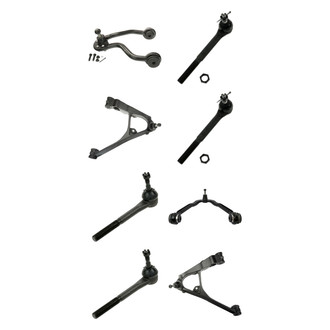 TRQ® - Front Lower and Upper Control Arm with Ball Joint and Tie Rod End Kit