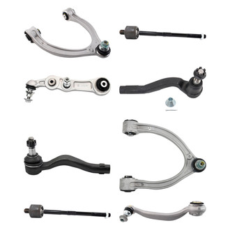 TRQ® - Front Lower and Upper Control Arm with Ball Joint and Tie Rod End Kit