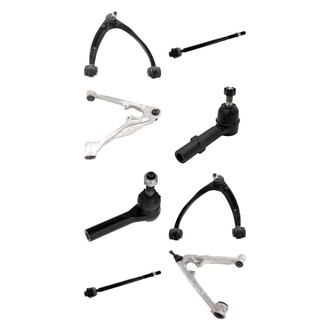 TRQ® - Front Lower and Upper Control Arm with Ball Joint and Tie Rod End Kit