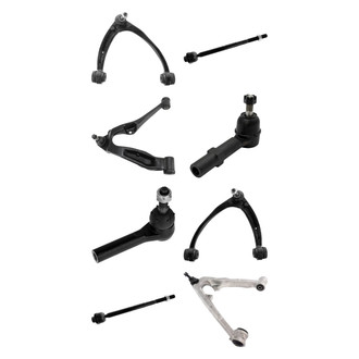 TRQ® - Front Lower and Upper Control Arm with Ball Joint and Tie Rod End Kit