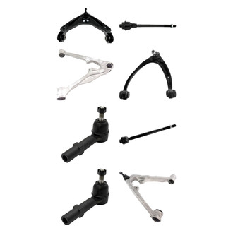 TRQ® - Front Lower and Upper Control Arm with Ball Joint and Tie Rod End Kit