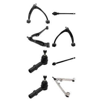 TRQ® - Front Lower and Upper Control Arm with Ball Joint and Tie Rod End Kit