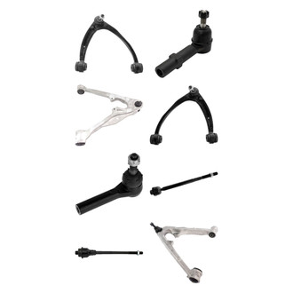 TRQ® - Front Lower and Upper Control Arm with Ball Joint and Tie Rod End Kit