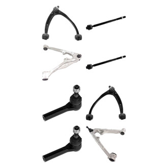 TRQ® - Front Lower and Upper Control Arm with Ball Joint and Tie Rod End Kit