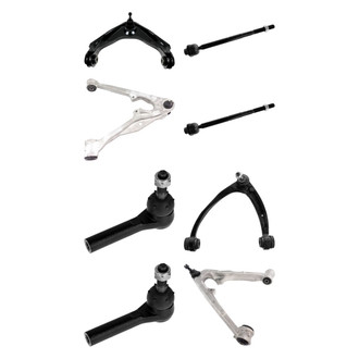 TRQ® - Front Lower and Upper Control Arm with Ball Joint and Tie Rod End Kit