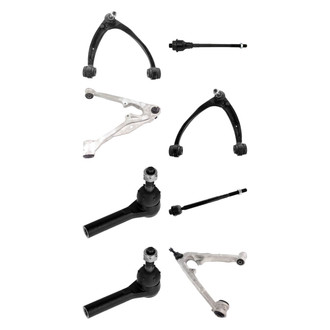 TRQ® - Front Lower and Upper Control Arm with Ball Joint and Tie Rod End Kit