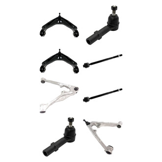 TRQ® - Front Lower and Upper Control Arm with Ball Joint and Tie Rod End Kit