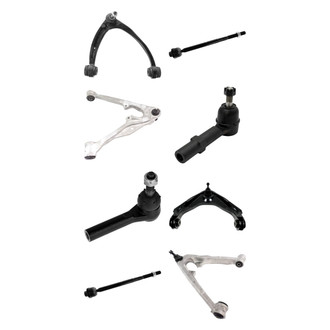 TRQ® - Front Lower and Upper Control Arm with Ball Joint and Tie Rod End Kit