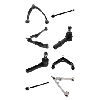 TRQ® - Front Lower and Upper Control Arm with Ball Joint and Tie Rod End Kit