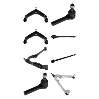 TRQ® - Front Lower and Upper Control Arm with Ball Joint and Tie Rod End Kit