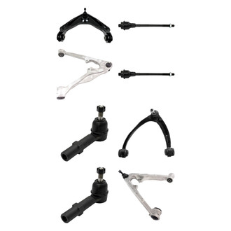 TRQ® - Front Lower and Upper Control Arm with Ball Joint and Tie Rod End Kit