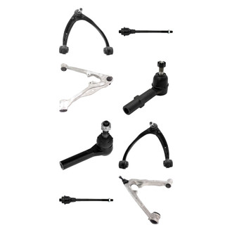 TRQ® - Front Lower and Upper Control Arm with Ball Joint and Tie Rod End Kit