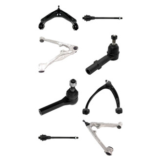 TRQ® - Front Lower and Upper Control Arm with Ball Joint and Tie Rod End Kit