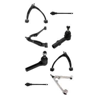TRQ® - Front Lower and Upper Control Arm with Ball Joint and Tie Rod End Kit