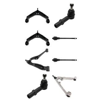 TRQ® - Front Lower and Upper Control Arm with Ball Joint and Tie Rod End Kit
