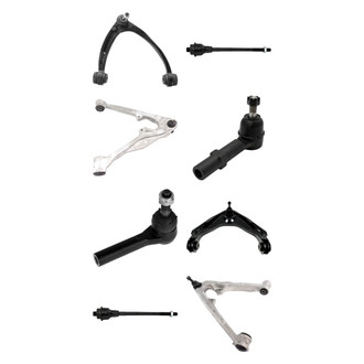 TRQ® - Front Lower and Upper Control Arm with Ball Joint and Tie Rod End Kit