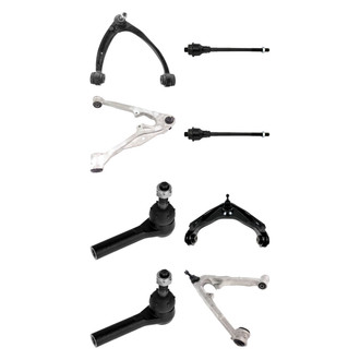 TRQ® - Front Lower and Upper Control Arm with Ball Joint and Tie Rod End Kit